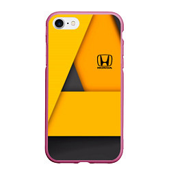 Чехол iPhone 7/8 матовый Honda - Yellow, цвет: 3D-малиновый