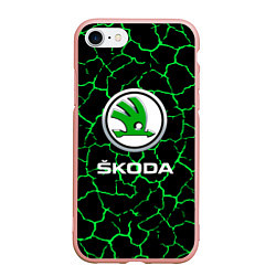 Чехол iPhone 7/8 матовый Skoda трещины