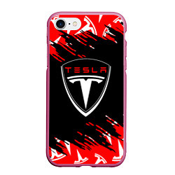 Чехол iPhone 7/8 матовый Tesla - Logo Sport Auto