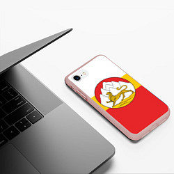 Чехол iPhone 7/8 матовый Северная Осетия Алания Флаг, цвет: 3D-светло-розовый — фото 2