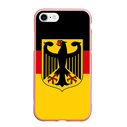Чехол iPhone 7/8 матовый Германия - Germany, цвет: 3D-светло-розовый