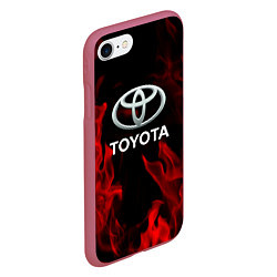 Чехол iPhone 7/8 матовый Toyota Red Fire, цвет: 3D-малиновый — фото 2