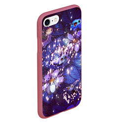 Чехол iPhone 7/8 матовый Волшебный лес Мифические животные, цвет: 3D-малиновый — фото 2