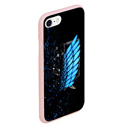 Чехол iPhone 7/8 матовый АТАКА ТИТАНОВ Attack on Titan брызги, цвет: 3D-светло-розовый — фото 2