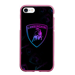 Чехол iPhone 7/8 матовый Lamborghini Sport Pattrn, цвет: 3D-малиновый