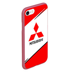 Чехол iPhone 7/8 матовый Mitsubishi Logo Geometry, цвет: 3D-малиновый — фото 2