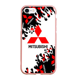 Чехол iPhone 7/8 матовый Mitsubishi Fire Pattern, цвет: 3D-светло-розовый