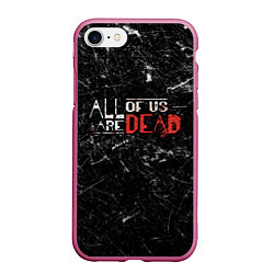 Чехол iPhone 7/8 матовый Мы все мертвы - All of Us Are Dead, цвет: 3D-малиновый