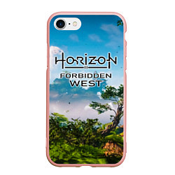 Чехол iPhone 7/8 матовый Horizon Forbidden West Хоризон Запретный Запад, цвет: 3D-светло-розовый