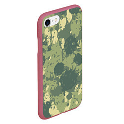 Чехол iPhone 7/8 матовый Камуфляж: Брызги красок, цвет: 3D-малиновый — фото 2