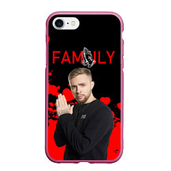 Чехол iPhone 7/8 матовый Егор Крид: Family, цвет: 3D-малиновый