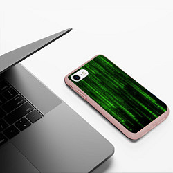 Чехол iPhone 7/8 матовый Бегущий по коду, цвет: 3D-светло-розовый — фото 2