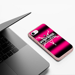 Чехол iPhone 7/8 матовый Satan school for bad boys and girls pink, цвет: 3D-светло-розовый — фото 2