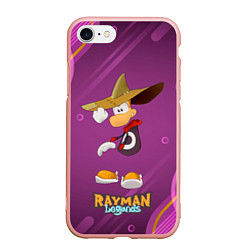 Чехол iPhone 7/8 матовый Rayman в шляпе Legends, цвет: 3D-светло-розовый