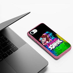 Чехол iPhone 7/8 матовый Friday Night Funkin FNF Логотип, цвет: 3D-малиновый — фото 2