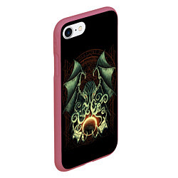 Чехол iPhone 7/8 матовый Величайший Ктулху, цвет: 3D-малиновый — фото 2
