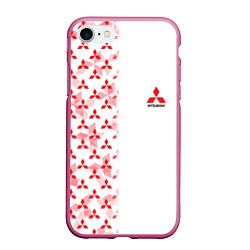 Чехол iPhone 7/8 матовый Mitsubishi Mini logo Half pattern