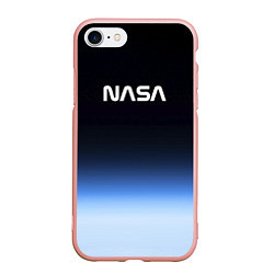 Чехол iPhone 7/8 матовый NASA с МКС, цвет: 3D-светло-розовый