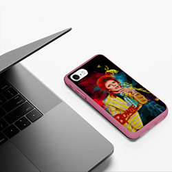 Чехол iPhone 7/8 матовый Time takes a cigarette, цвет: 3D-малиновый — фото 2