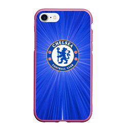 Чехол iPhone 7/8 матовый Chelsea football club, цвет: 3D-малиновый