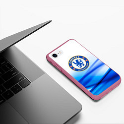 Чехол iPhone 7/8 матовый Челси chelsea, цвет: 3D-малиновый — фото 2