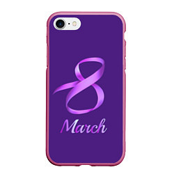 Чехол iPhone 7/8 матовый 8 March, цвет: 3D-малиновый