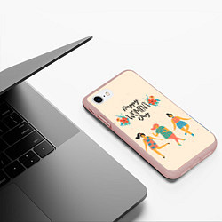 Чехол iPhone 7/8 матовый Девчата, цвет: 3D-светло-розовый — фото 2