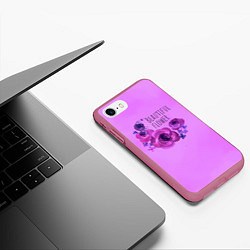 Чехол iPhone 7/8 матовый Beautiful flower, цвет: 3D-малиновый — фото 2
