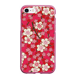 Чехол iPhone 7/8 матовый Пышная весна, цвет: 3D-малиновый