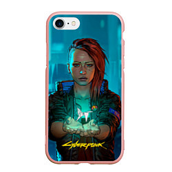 Чехол iPhone 7/8 матовый Vi girl cyberpunk 2077, цвет: 3D-светло-розовый