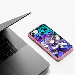Чехол iPhone 7/8 матовый ГЕРОИНИ GENSHIN IMPACT NEON GRAFFITI, цвет: 3D-баблгам — фото 2