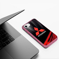 Чехол iPhone 7/8 матовый Mitsubishi митсубиси sport, цвет: 3D-малиновый — фото 2