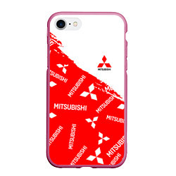 Чехол iPhone 7/8 матовый Mitsubishi Паттерн, цвет: 3D-малиновый