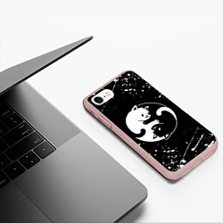 Чехол iPhone 7/8 матовый ИНЬ ЯНЬ КОТИКИ БРЫЗГИ И НИЧЕГО ЛИШНЕГО, цвет: 3D-светло-розовый — фото 2