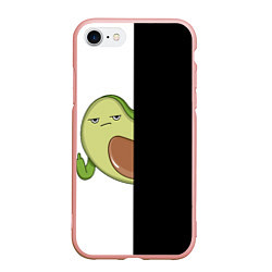 Чехол iPhone 7/8 матовый Злой авокадик, цвет: 3D-светло-розовый