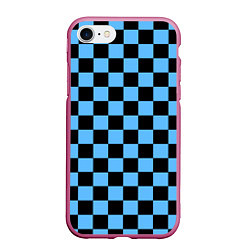Чехол iPhone 7/8 матовый Шахматная доска Синяя