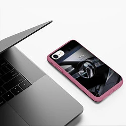Чехол iPhone 7/8 матовый Jaguar Salon Prestige!, цвет: 3D-малиновый — фото 2