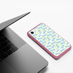 Чехол iPhone 7/8 матовый YOGA лотос, цвет: 3D-малиновый — фото 2