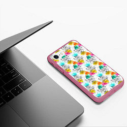 Чехол iPhone 7/8 матовый Индийский Слон Ганеша, цвет: 3D-малиновый — фото 2