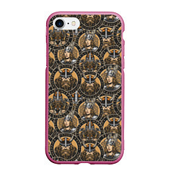 Чехол iPhone 7/8 матовый Викинги Варяги, цвет: 3D-малиновый