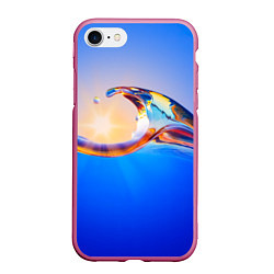Чехол iPhone 7/8 матовый Градиент Волна Абстракция, цвет: 3D-малиновый