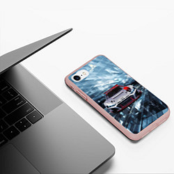 Чехол iPhone 7/8 матовый Audi Motorsport Racing team, цвет: 3D-светло-розовый — фото 2