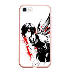 Чехол iPhone 7/8 матовый ТОУКА TOKYO GHOUL, цвет: 3D-светло-розовый