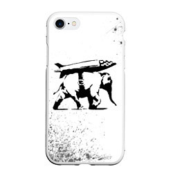 Чехол iPhone 7/8 матовый BANKSY - СЛОН Краска, цвет: 3D-белый