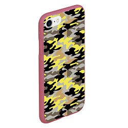 Чехол iPhone 7/8 матовый Желтый, Черный, Серый, Модный камуфляж, цвет: 3D-малиновый — фото 2