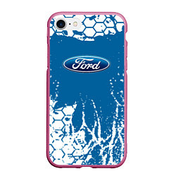 Чехол iPhone 7/8 матовый Ford форд, цвет: 3D-малиновый