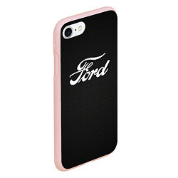 Чехол iPhone 7/8 матовый Ford форд крбон, цвет: 3D-светло-розовый — фото 2