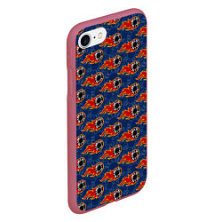 Чехол iPhone 7/8 матовый Фишки, Ставки, Покер, цвет: 3D-малиновый — фото 2