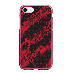 Чехол iPhone 7/8 матовый КРАСНАЯ ГРЯЗЬ RED GRUNGE, цвет: 3D-малиновый