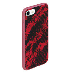 Чехол iPhone 7/8 матовый КРАСНАЯ ГРЯЗЬ RED GRUNGE, цвет: 3D-малиновый — фото 2